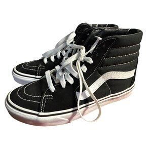 Vans Sk8-Hi Black & White Canvas High-Top Skate Shoes Women's Size 7  NWB